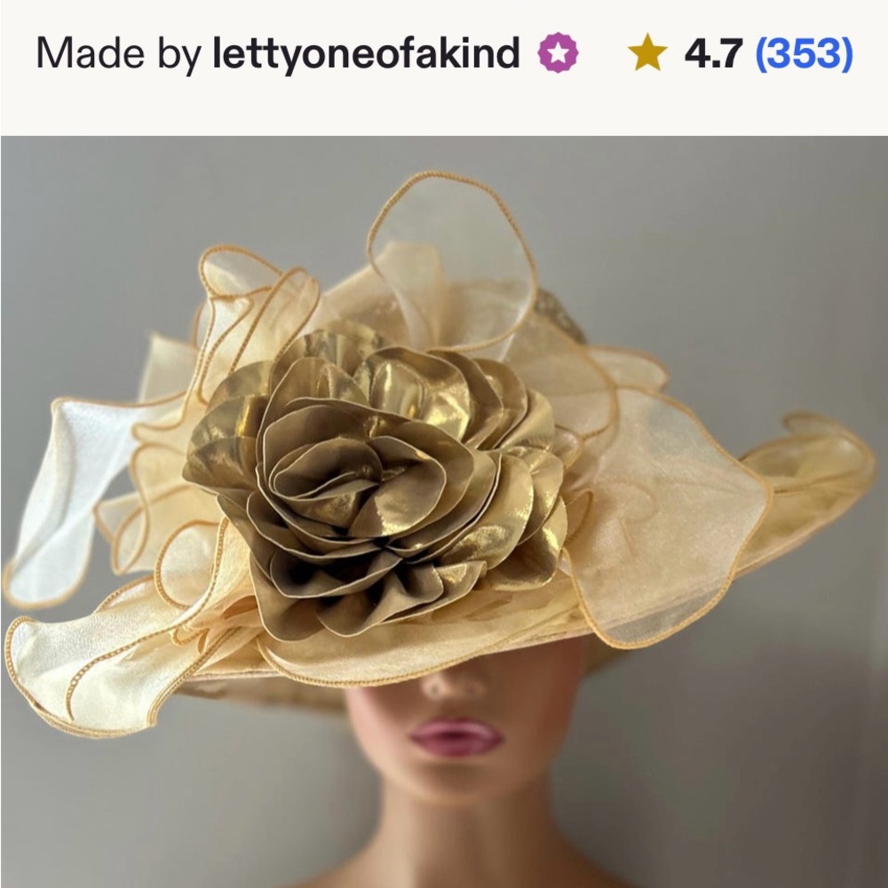 Elegant Gold Floral Women's Hat